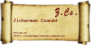 Zicherman Csanád névjegykártya